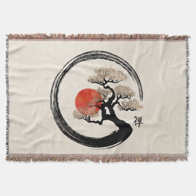 Couverture Enso Circle et Bonsai Tree sur toile (Devant)