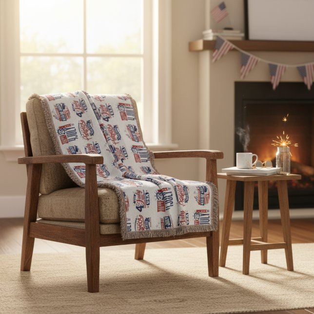 Couverture Esprit d'indépendance 4 juillet (Spirit of Independence Fourth of July Throw Blanket)