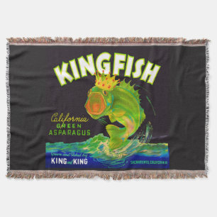 Couverture étiquette de caisse d'asperges de Kingfish dans le