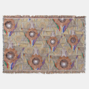 Couverture 'Etoile de David' en cuir et daim