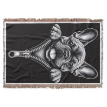 Étui à zip avec gravure de Bouledogue Français noi