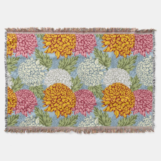 Couverture Excellent motif avec des chrysanthèmes (Devant)