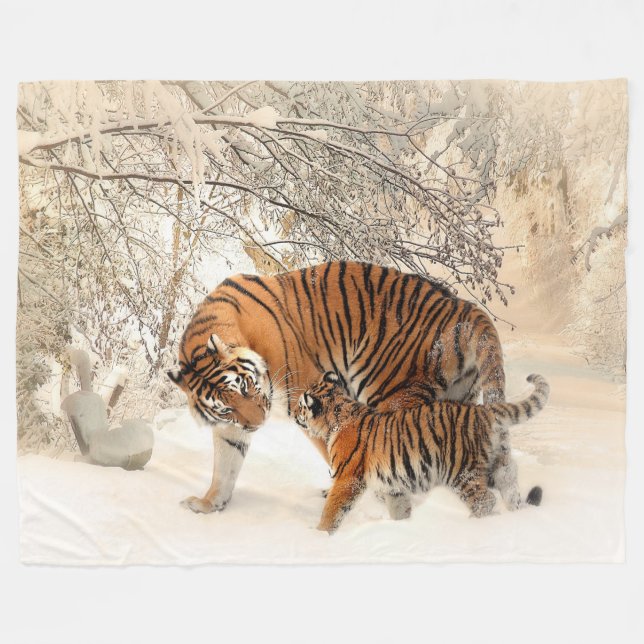 Couverture faite sur commande de mère de tigre et (Devant (Horizontal))