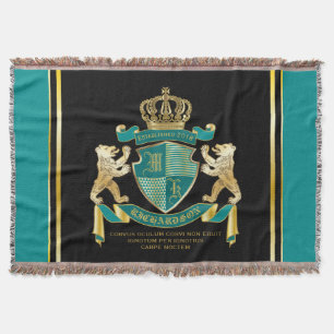 Couverture Faites votre propre armoiries Turquoise Emblème d'
