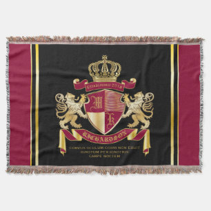 Couverture Faites votre propre blason d'armoiries d'or rouge