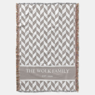 Couverture Famille Bark Greige Herringbone