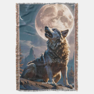 Couverture Fantasy Mignonne Loup hurlant vers la lune