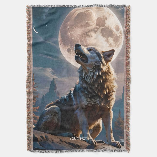 Couverture Fantasy Mignonne Loup hurlant vers la lune (devant Vertical)