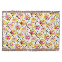 Fantasy Roses Jaunes lignes d'Encre Grunge Noir 