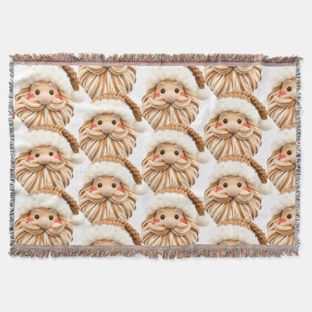 Couverture Faux yarn notch-hook Santa face Christmas (Devant)