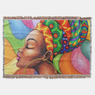 Couverture Femme africaine avec cire tissu traditionnel
