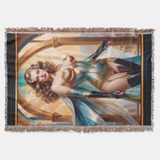 Couverture Femme en tenue opulente d'or et de turquoise par X