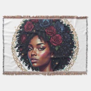 Couverture Femme Noire Fleur Afro