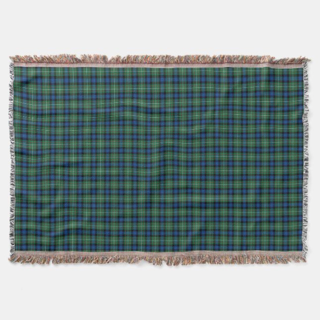 Couverture Ferguson Clan Tartan bleu, vert et rouge Plaid (Devant)
