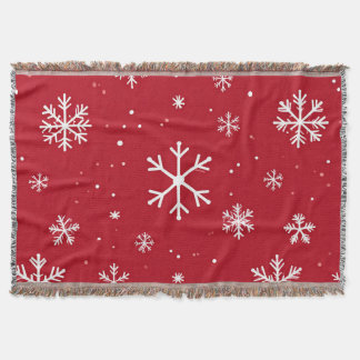 Couverture Festive red background with white snowflakes