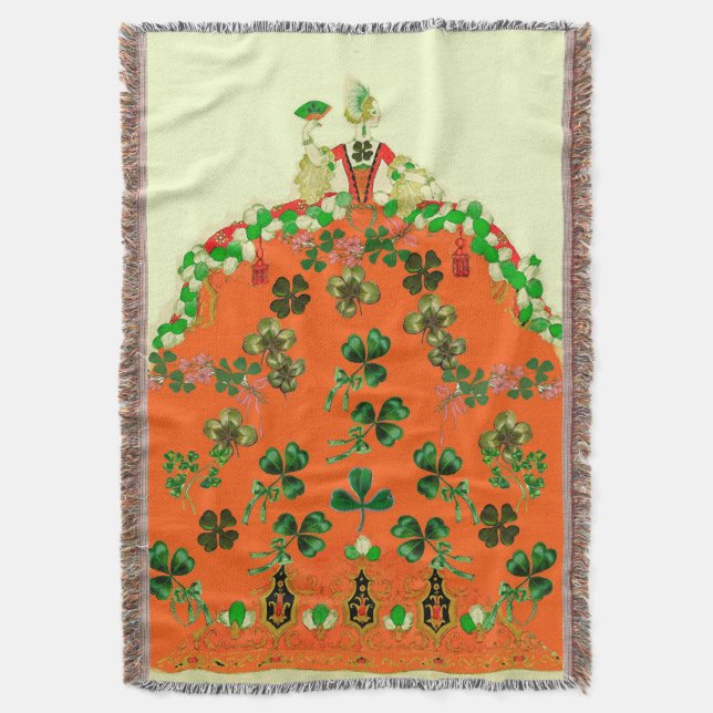 COUVERTURE FÊTE DE LA SAINT-PATRICK LADY ORANGE ET TRÈFLES (devant Vertical)