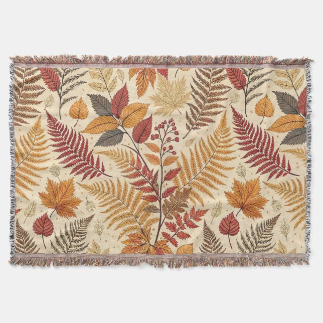 Couverture Feuillages et baies d'automne - Tons chauds (Devant)