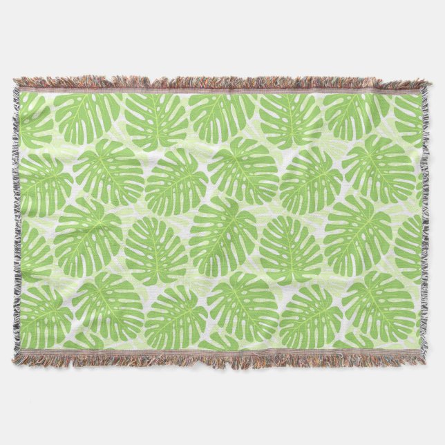 Couverture Feuille de plante tropicale - motif de Monstera (Devant)