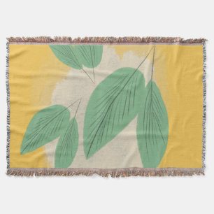 Couverture Feuilles Abstraites Verdure Illustration Jaune