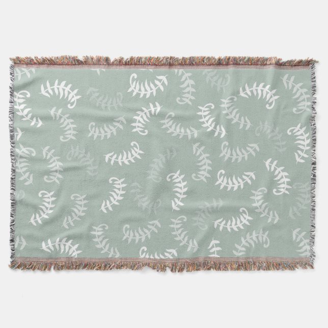 Couverture Feuilles botaniques verts turquoises (Devant)