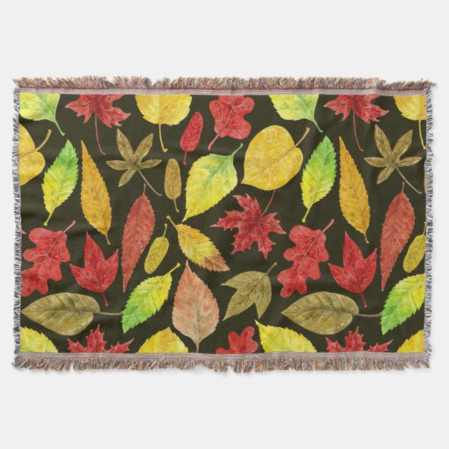 Couverture Feuilles d'automne aquarelle foncée (Devant)