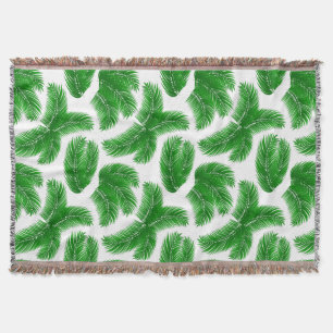Couverture Feuilles de palmier tropical vert sur fond blanc