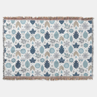 Couverture Feuilles d'hiver et Formes de neige Jeter la couve