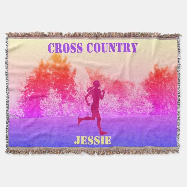 Couverture Filles cross-country course arc-en-ciel lancer cou (Devant)
