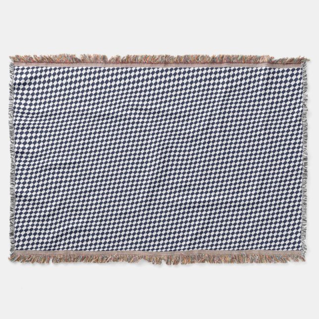 Couverture Fishy Houndstooth Motif Navy et White Blanket (Devant)