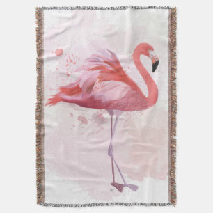 Couverture Flamant rose pelucheux