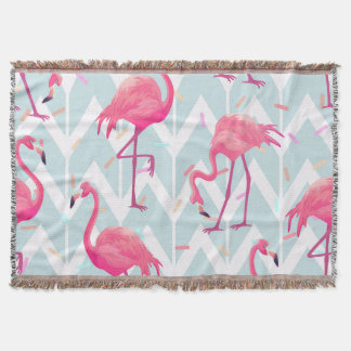 Couverture Flamants roses gris clair : Vintage tropical.