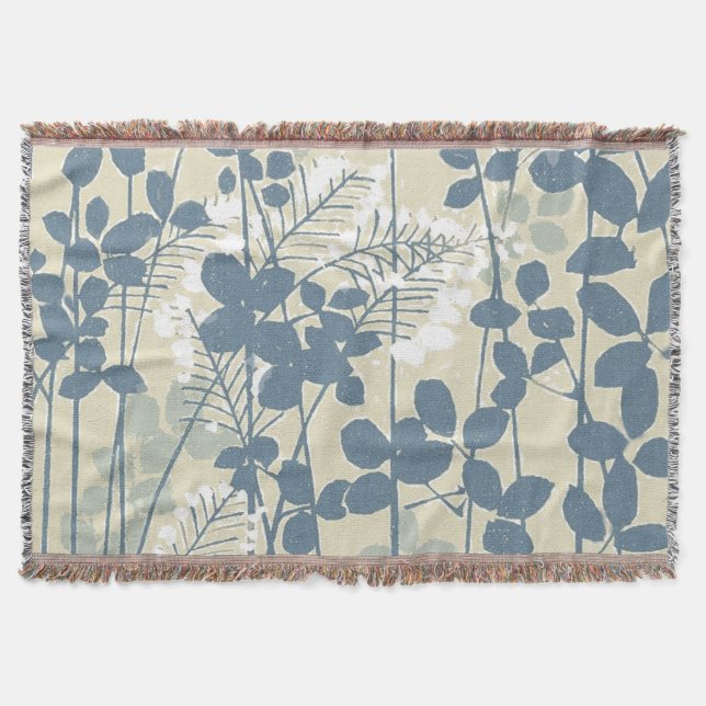 Couverture Fleur de feuille bleue asiatique japonaise (Devant)