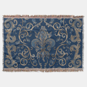 Couverture Fleur de lis, marbre bleu et or