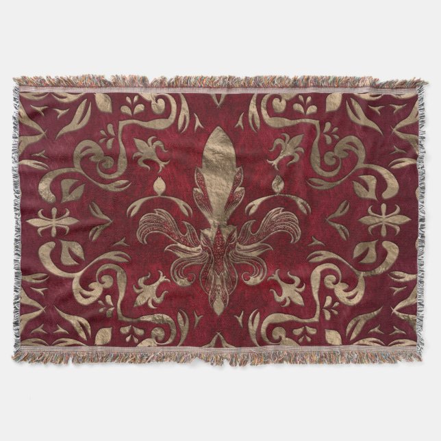 Couverture Fleur de lis rouge et or (Devant)
