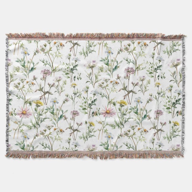 Couverture Fleur sauvage de prairie motif délicat (Devant)