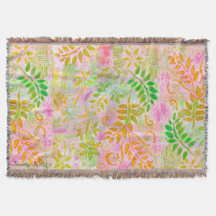 Couverture Fleurs abstraites et feuille