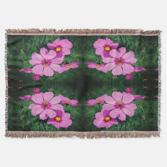 Couverture Fleurs Cosmos Roses Abstraites (Devant)