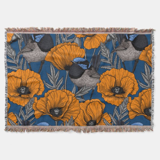 Couverture Fleurs de fleurs et fleurs de pavot orange (Devant)