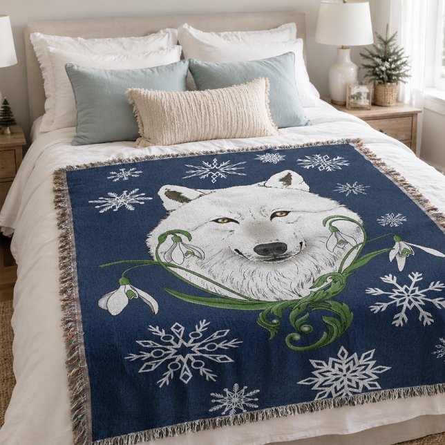 Couverture Fleurs de perce-neige du loup arctique blanc (Créateur téléchargé)
