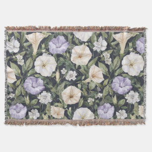 Couverture Fleurs de pétunia crème lavande violet