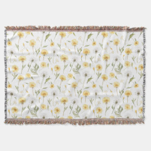 Couverture Fleurs de pissenlits jaunes blancs