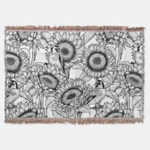 Couverture Fleurs de soleil et ailerons en noir et blanc