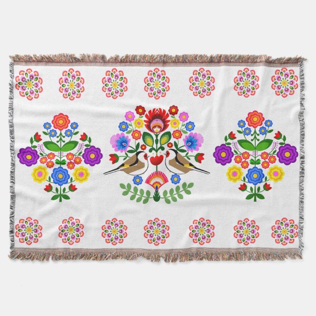 Couverture Fleurs design polonaises. (Devant)