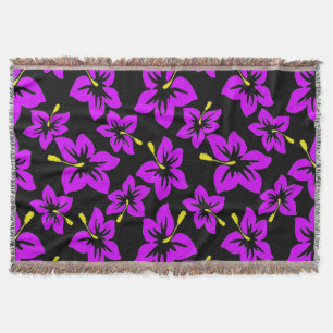 Couverture Fleurs d'hibiscus hawaïens violets tropicaux