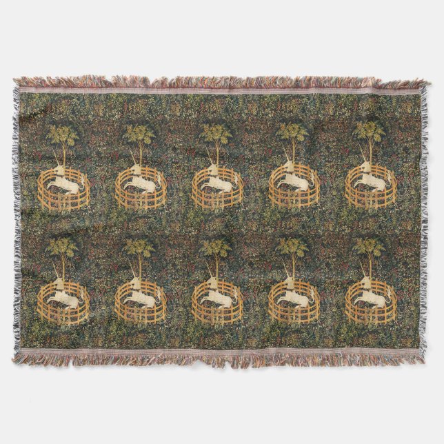 COUVERTURE FLEURS D'IMAGINAIRES UNICORNES ET GOTHIQUES, MOTIF (Devant)