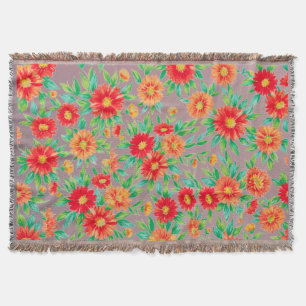 Couverture "Fleurs ensoleillées" - Dessus de table tissé flor