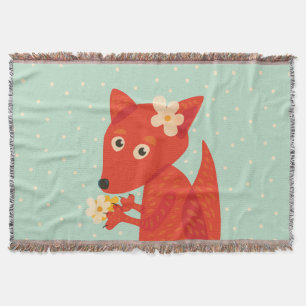Couverture Fleurs Et Mignons Renards