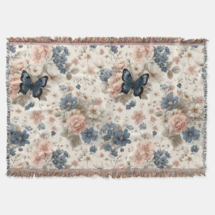 Couverture Fleurs et papillons roses et bleus de printemps vi