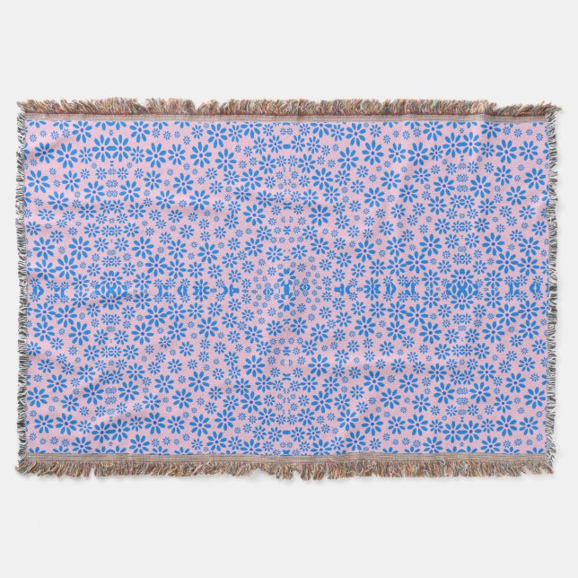 Couverture Fleurs minuscules Motif.Bleu 02.b Rose BG (Devant)