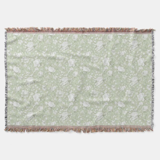 Couverture Fleurs romantiques vertes et blanches   (Devant)